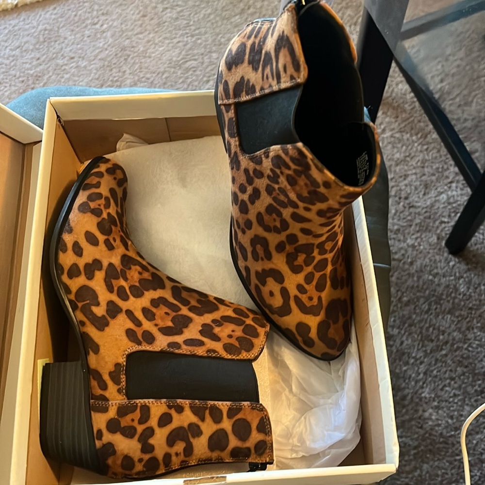 Never worn leopard booties